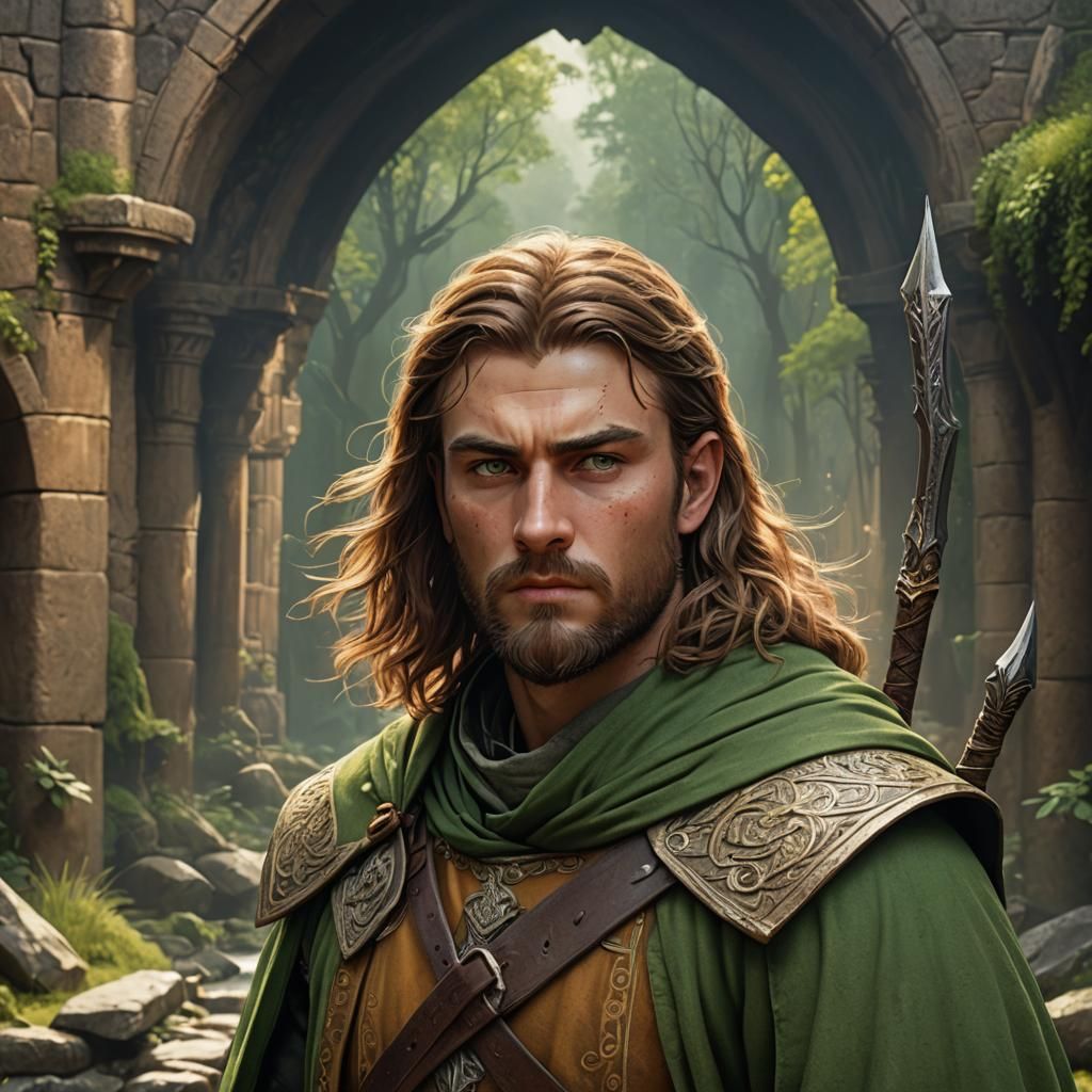 Irish Teenage Ranger with Spear: Fantasy Concept Art