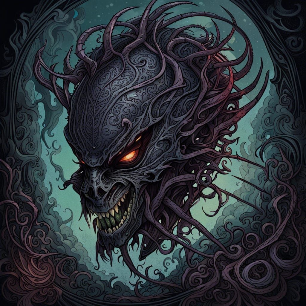 Ornate Portrait of an Evil Drider in Fantasy Art