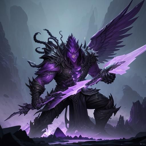 Menacing Amethyst Crystal Figure Dominates Battlefield