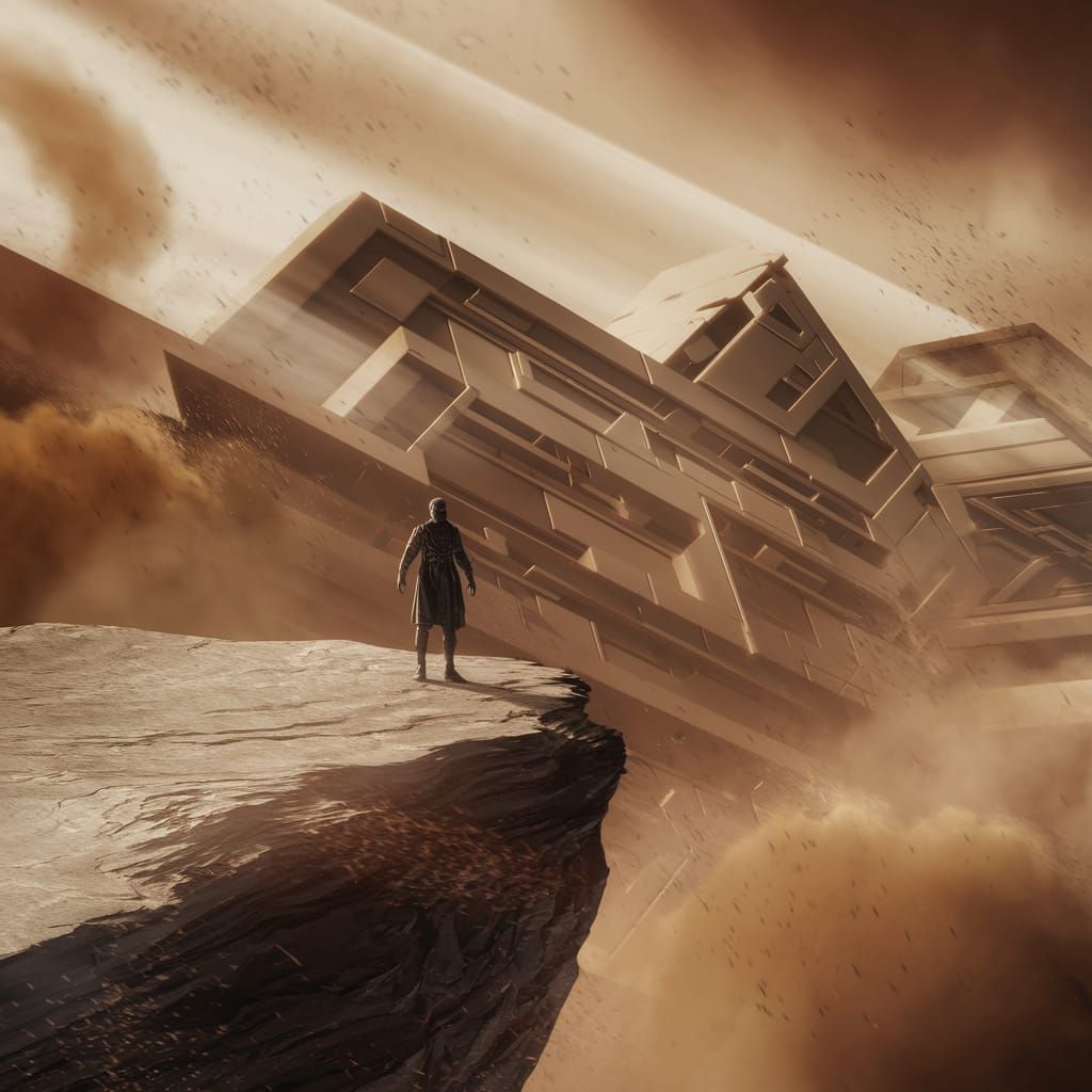 Alien Desert Ruins in Hyperrealistic 3D Anime Style