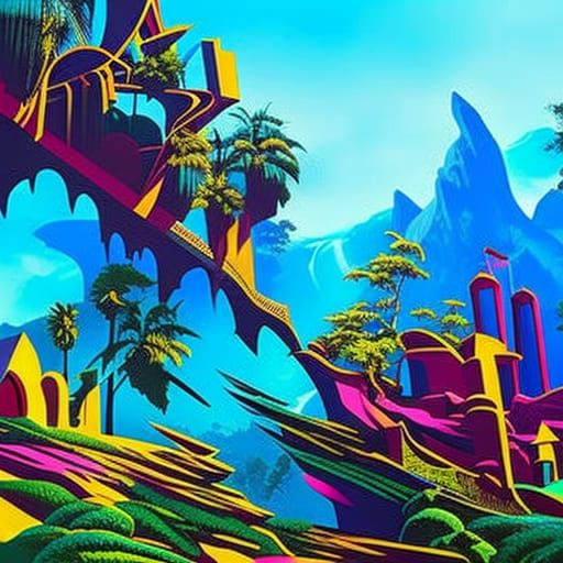 Fantastical Moulin Rouge in Graffiti Art Style