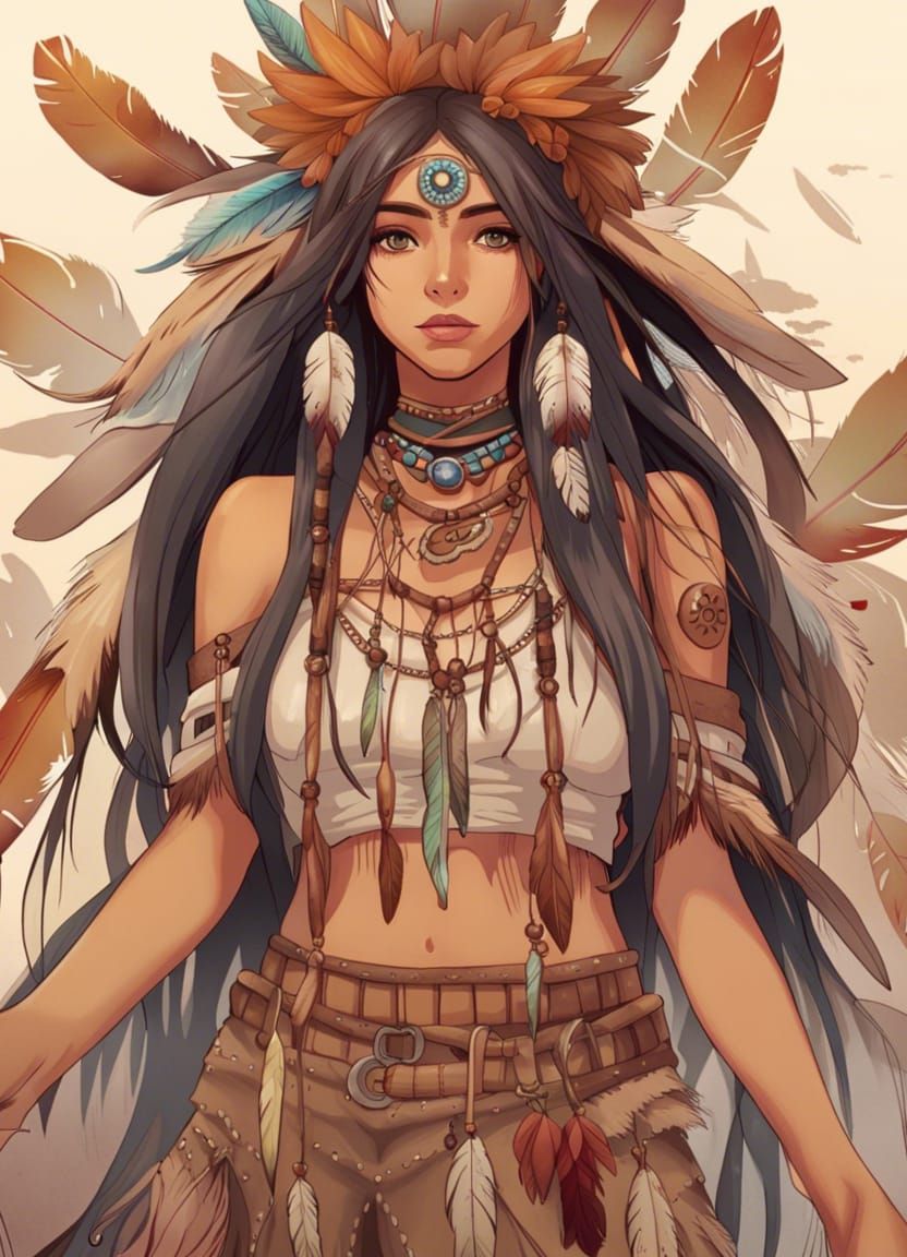 Dreamcatcher Girl with Expressive Eyes, Anime Style