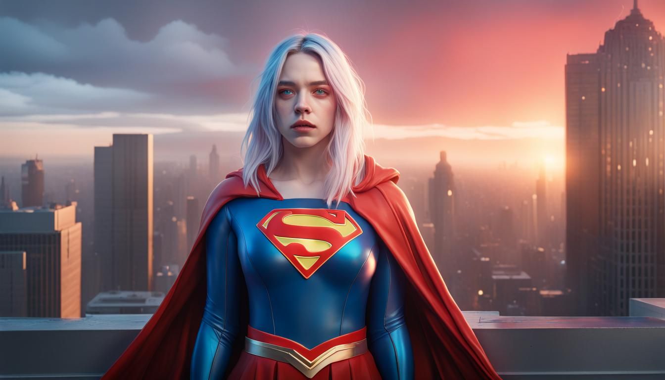 Supergirl Portrait in Hyperdetailed Digital Art Style