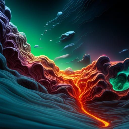 Abstract Acrylic Pouring Art in Deep Color