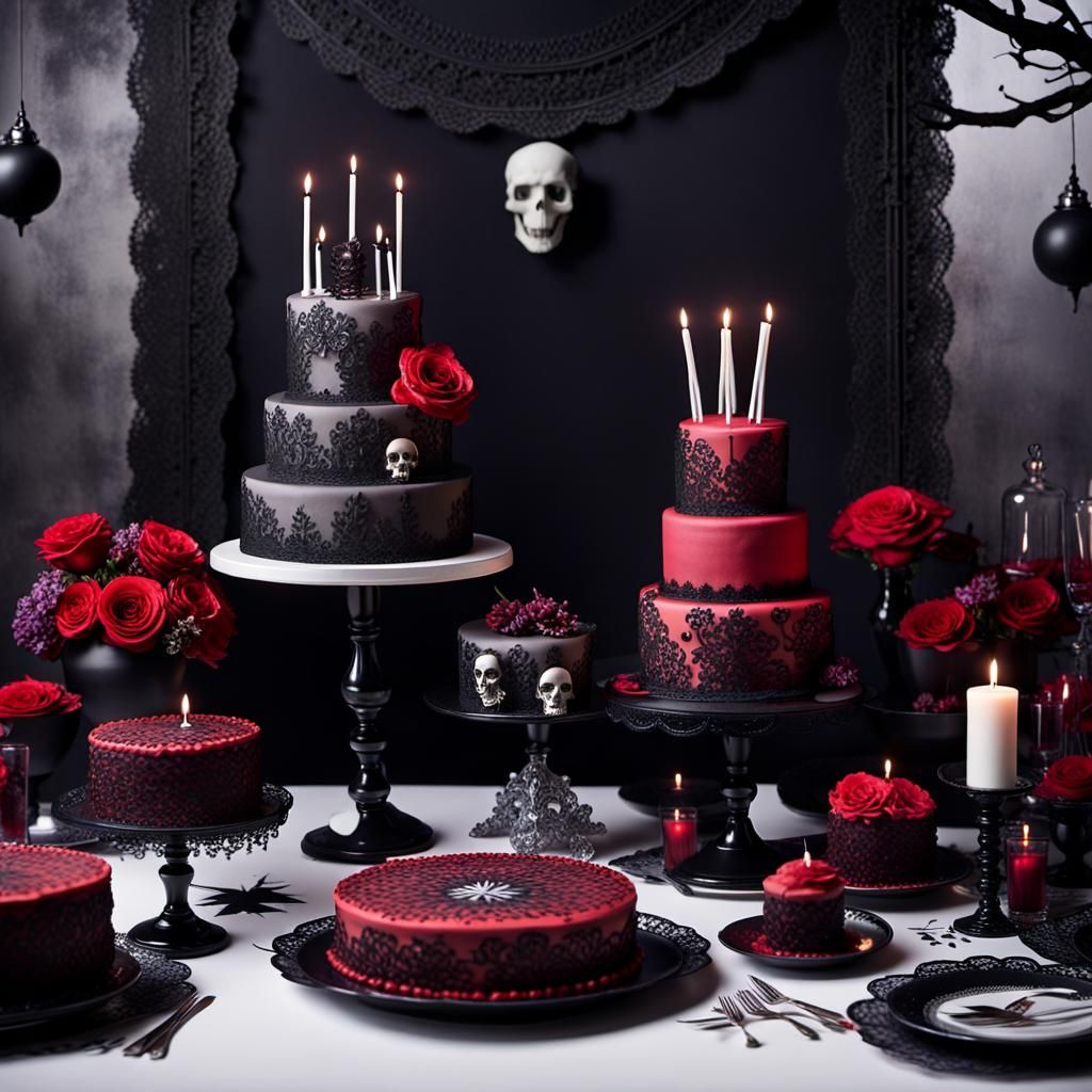 Goth birthday party table