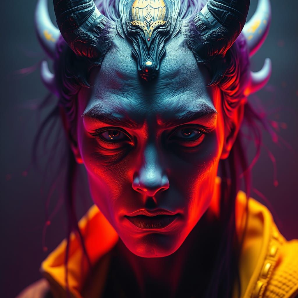 Vibrant Mystic Portrait in Dark Fantasy Style with Ultra-Rea...