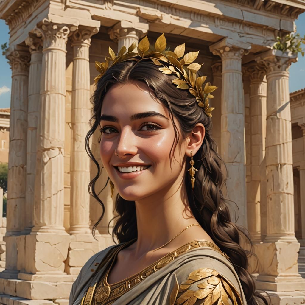 Asteria Koia: Titan Portrait in Ancient Greek Style