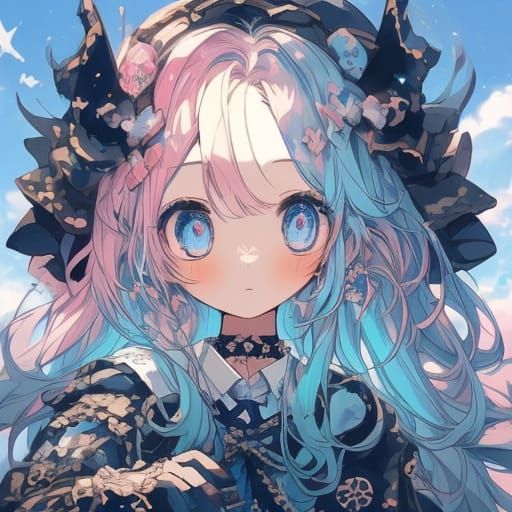 Kawaii Cloud Character in Blue Sky