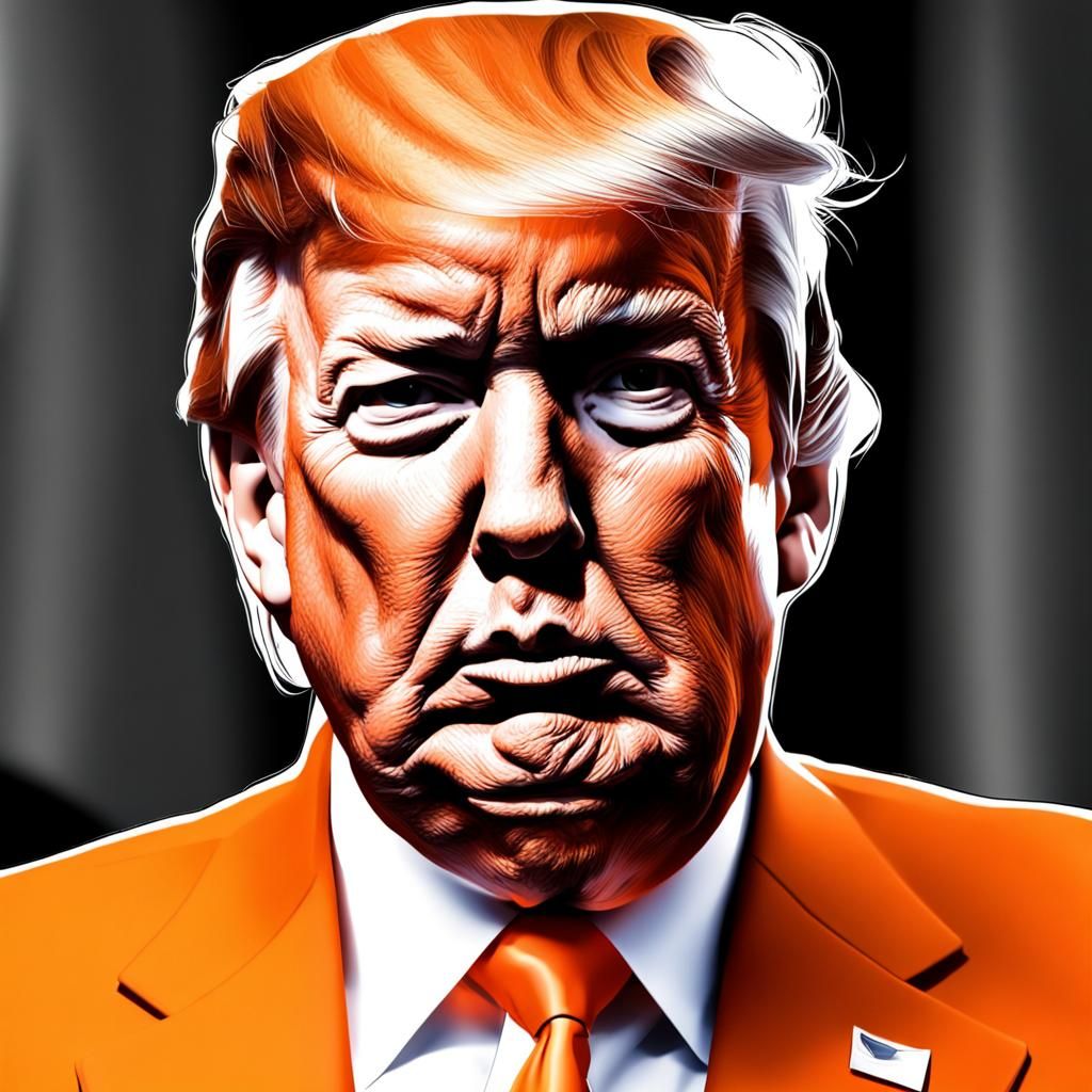 Donald Trump as an Orange Caricature