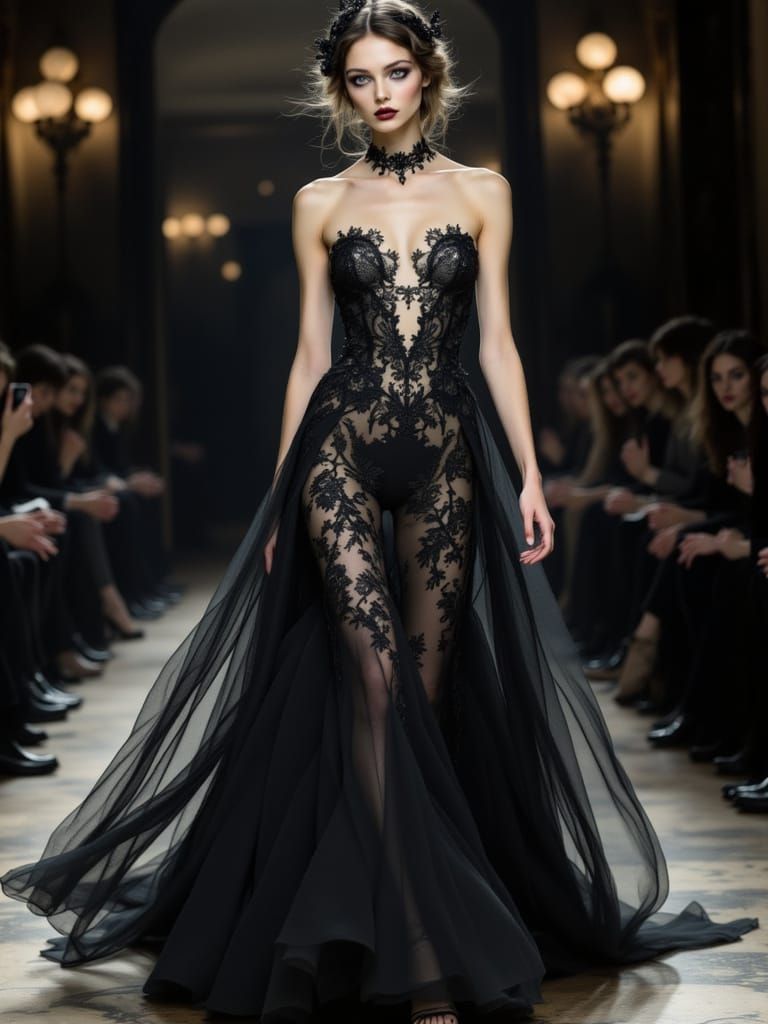 Model in Dramatic Gown, Elie Saab and Tim Walker Style