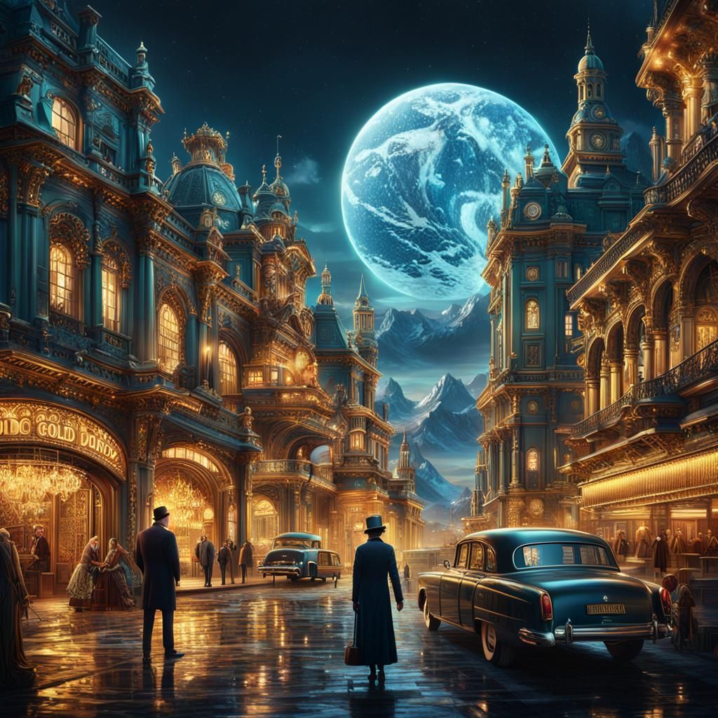 Epic Digital Painting of Mr. Diamond and Madame Gold