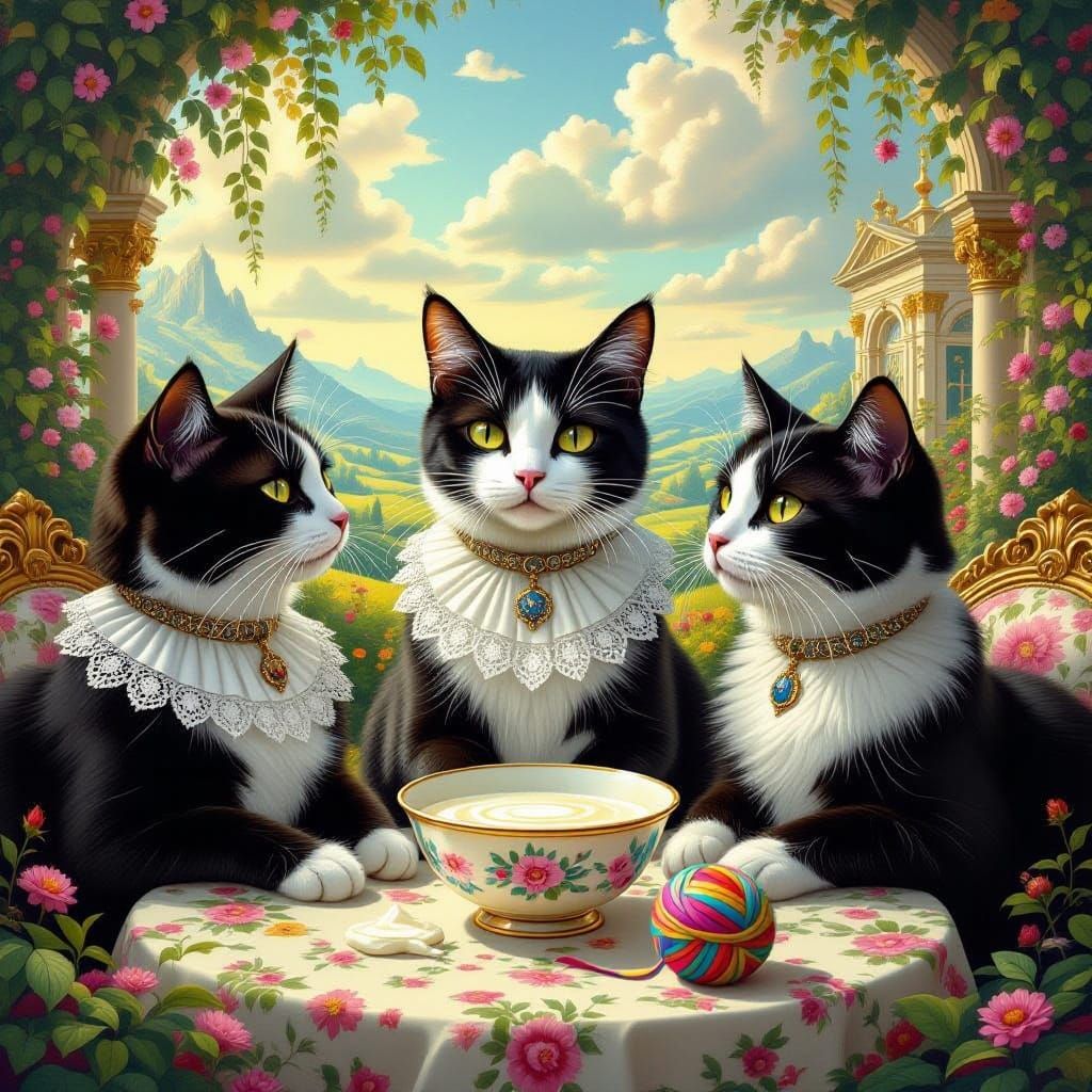 Surreal Utopian Cat in Hyperrealistic Digital Painting