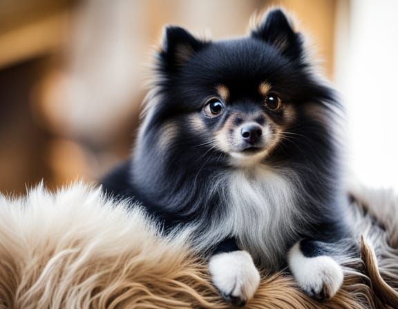 Fluffy Pomeranian Dog Portrait