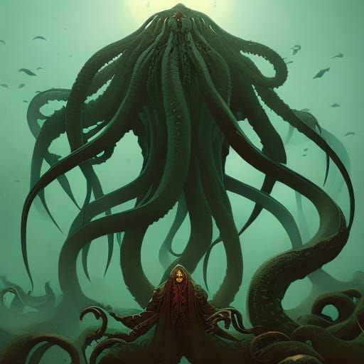 Cthulhu Horror: A Giant Monster with Tentacles