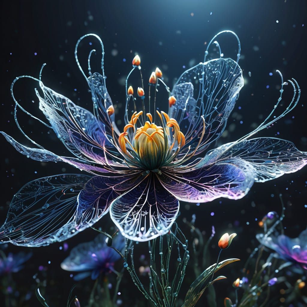 Delicate Flower in Whimsical, Dreamlike Detail