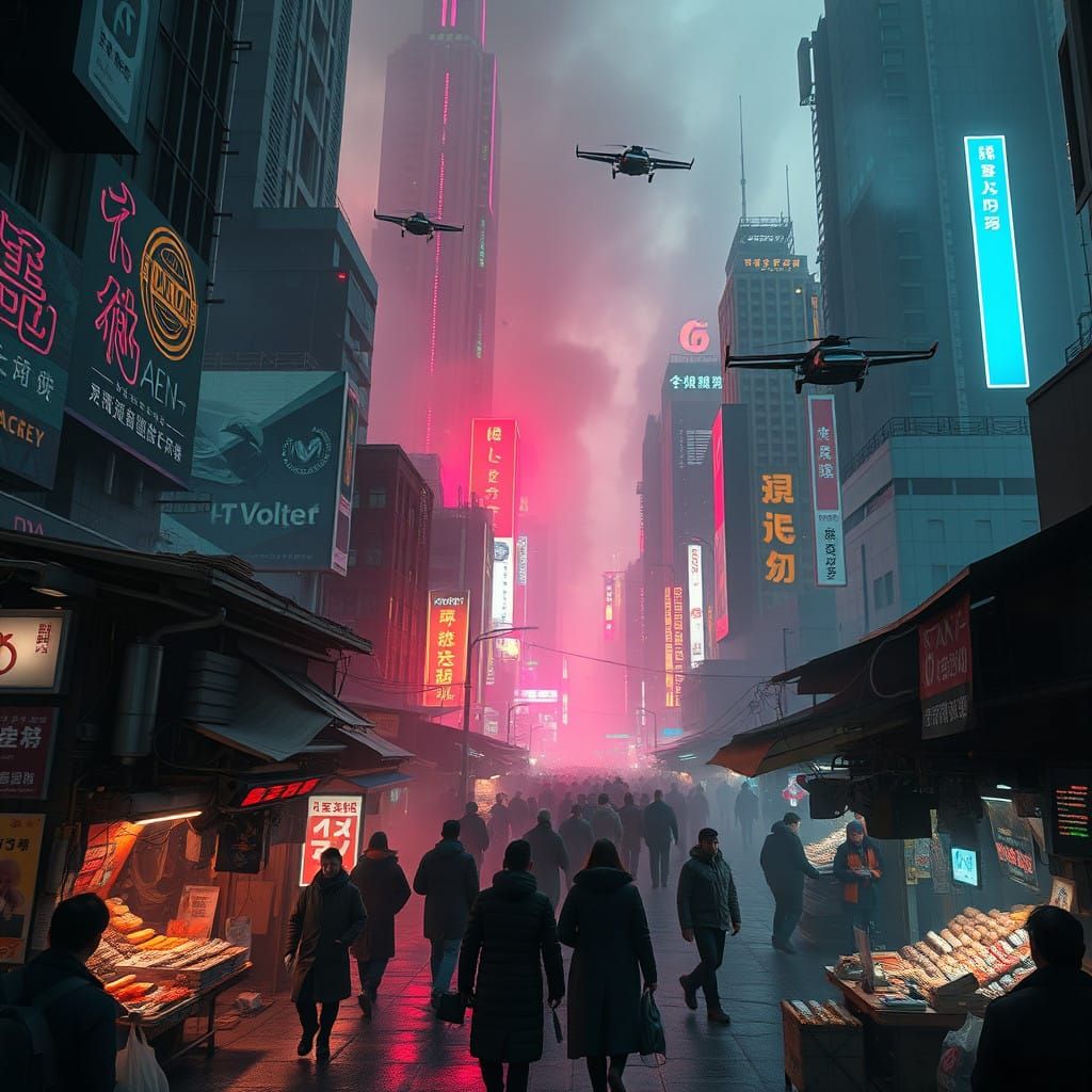 Neon Metropolis at Dusk