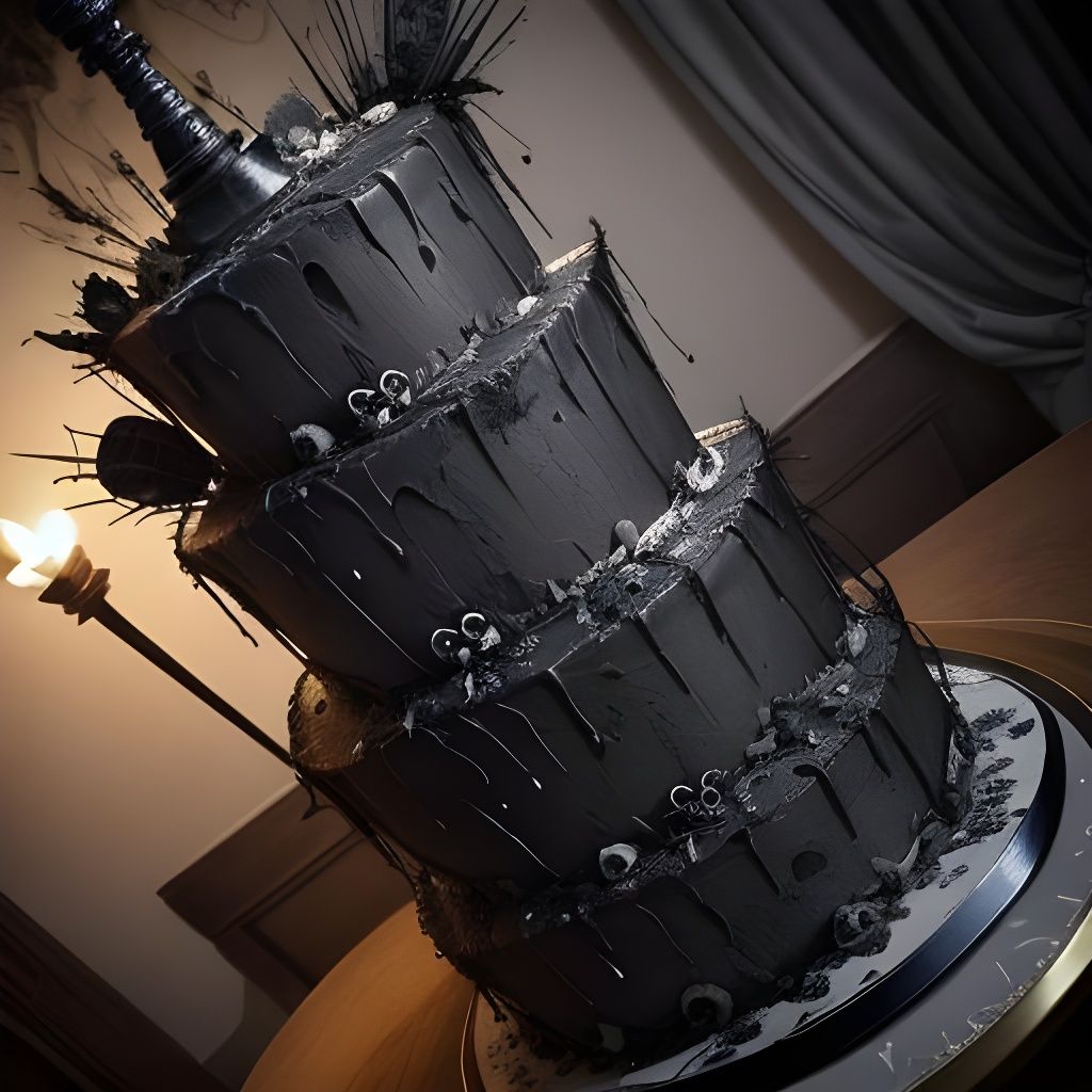 Gothic Wedding Cake Masterpiece as Spatterpaint Painting