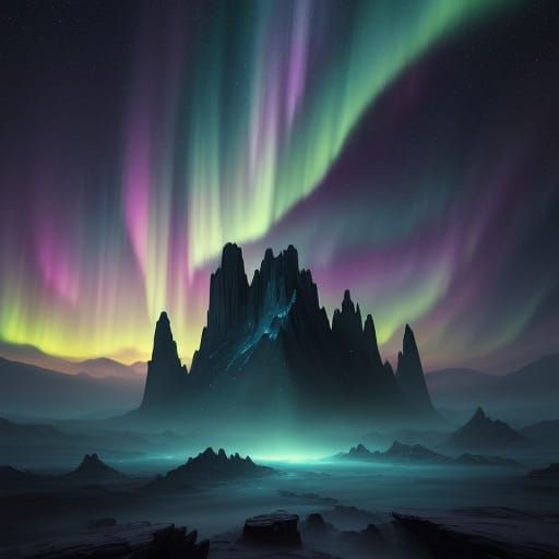 Alien Landscape Guardian in Ethereal Glow