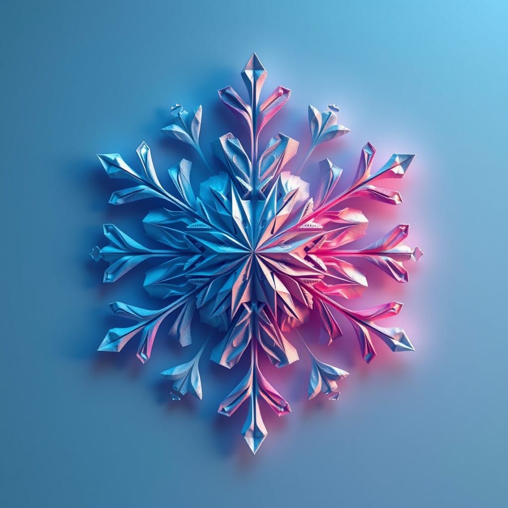 Delicate Origami Schneeflocke in Art Nouveau Style