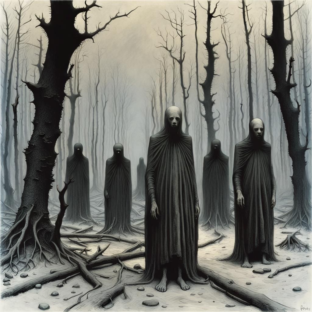 Horrific Winter Day Photograph in Film Noir Style