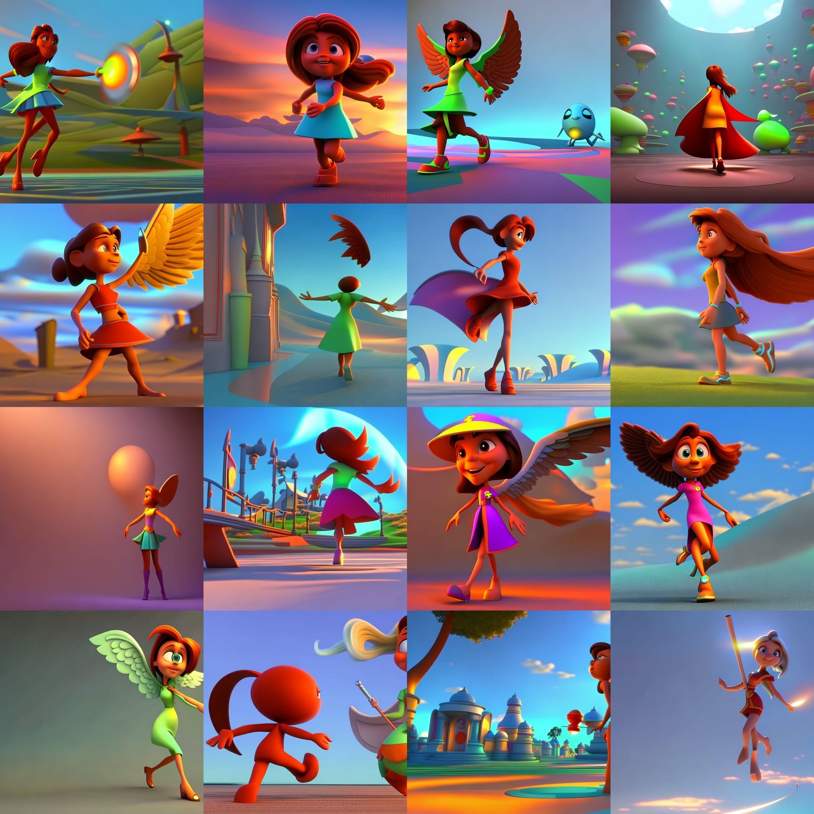 Homeroom Angel: 3D Rendered Pixar-Style Concept Art