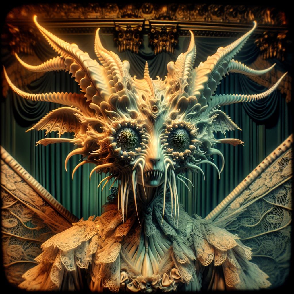 Rococo Lovecraftian Fairy with Piercing Eyes