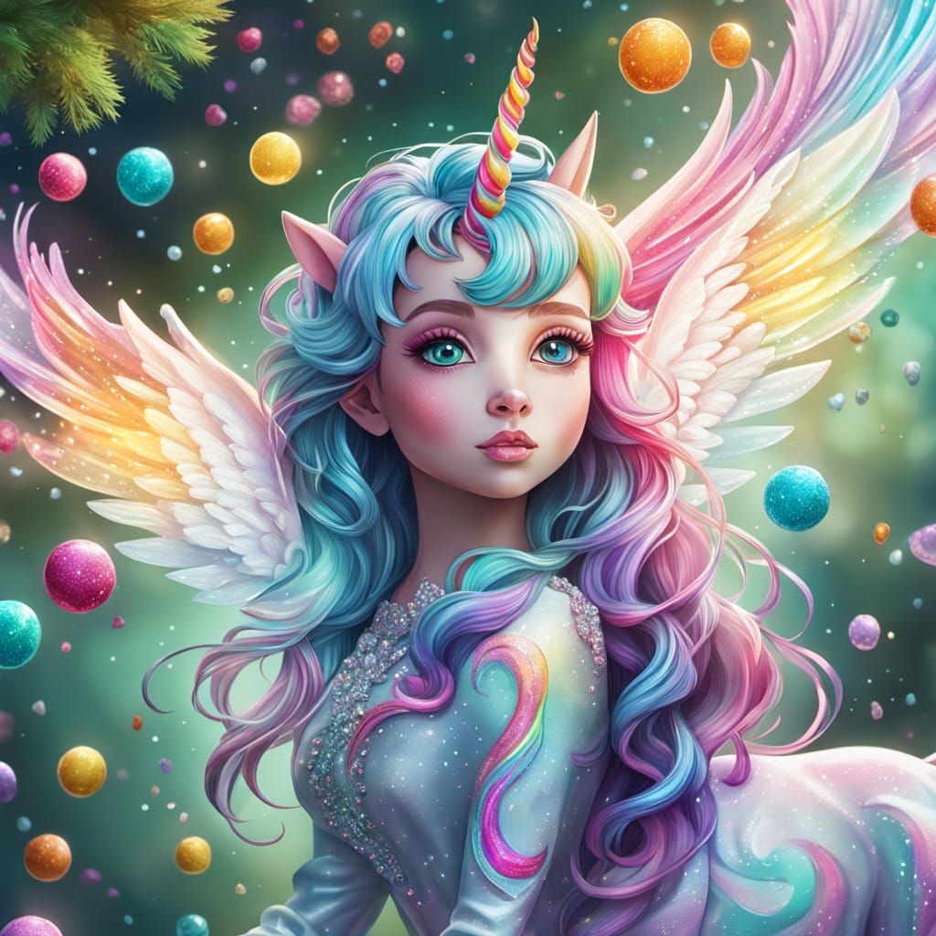 Candy Art Baby Unicorns in a Colorful Land