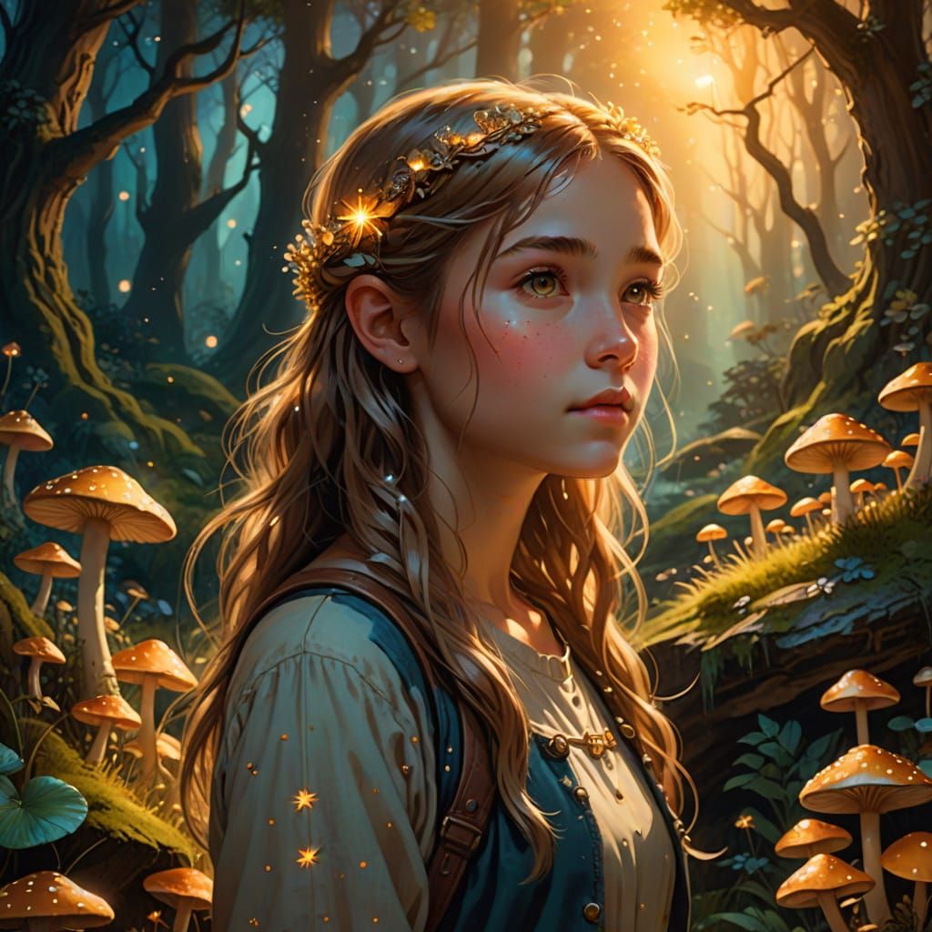 una chica lucando en un lugar magico para proteger lo que le importa