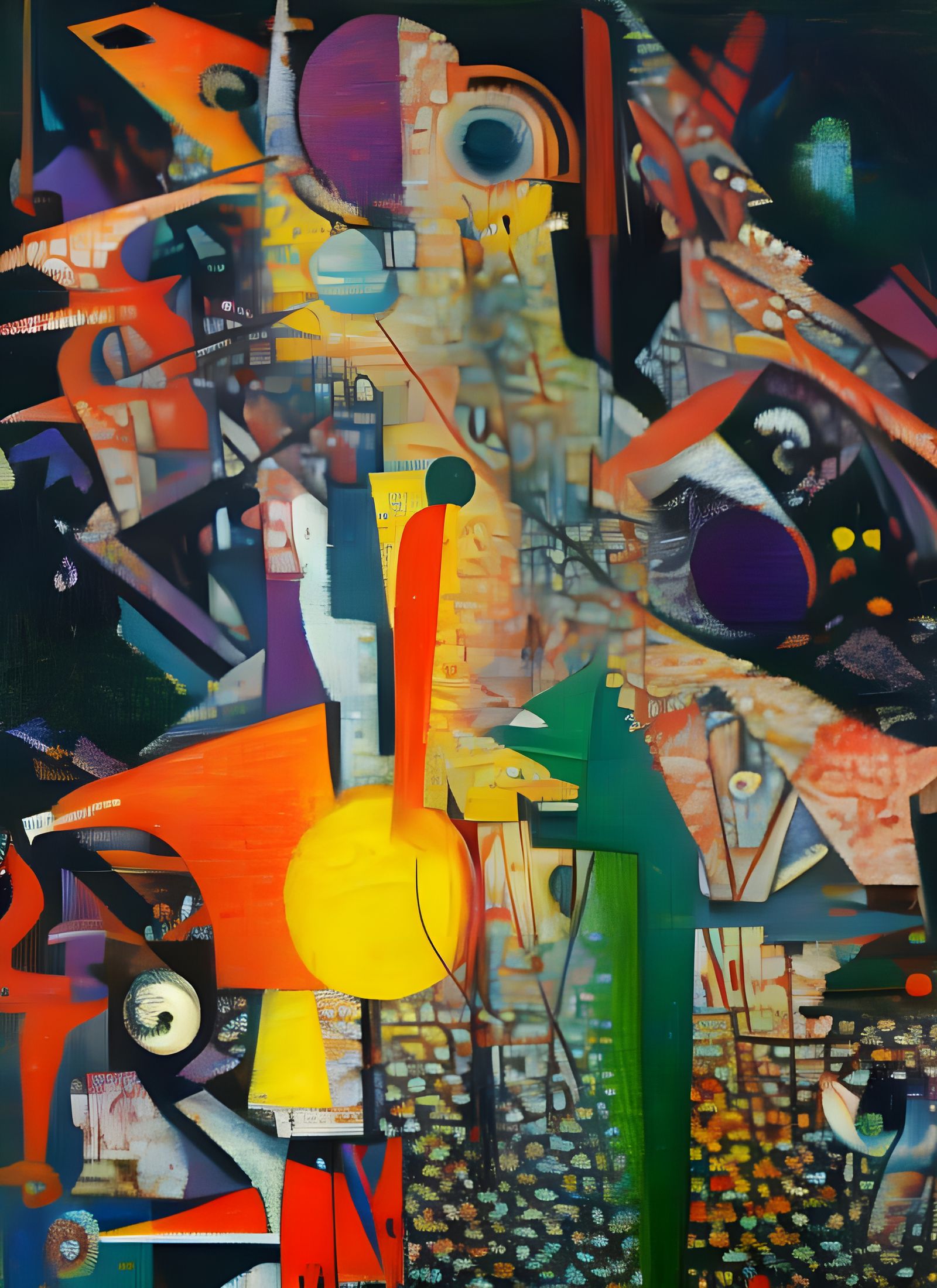 Striking Hyperreal Painting in Kandinsky Style