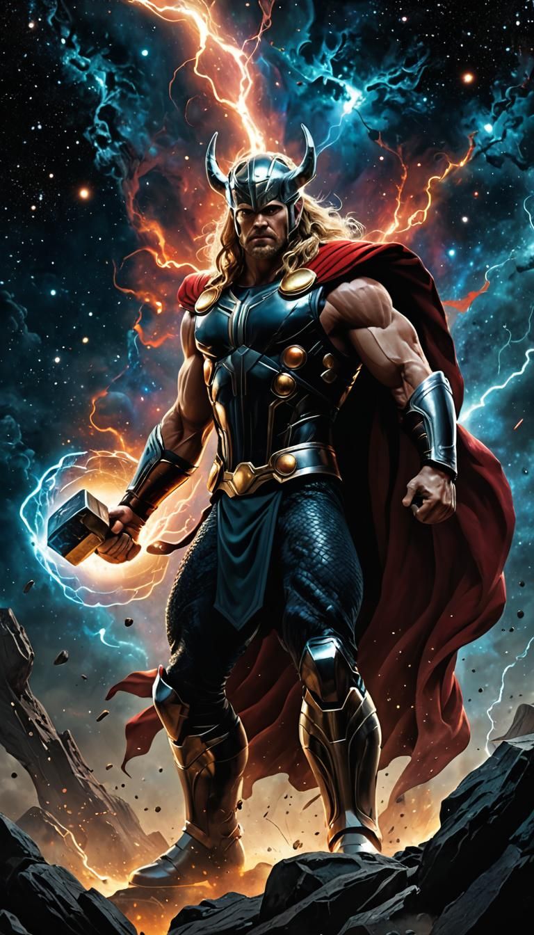 Mighty Thor Materializing from Cosmic Energy