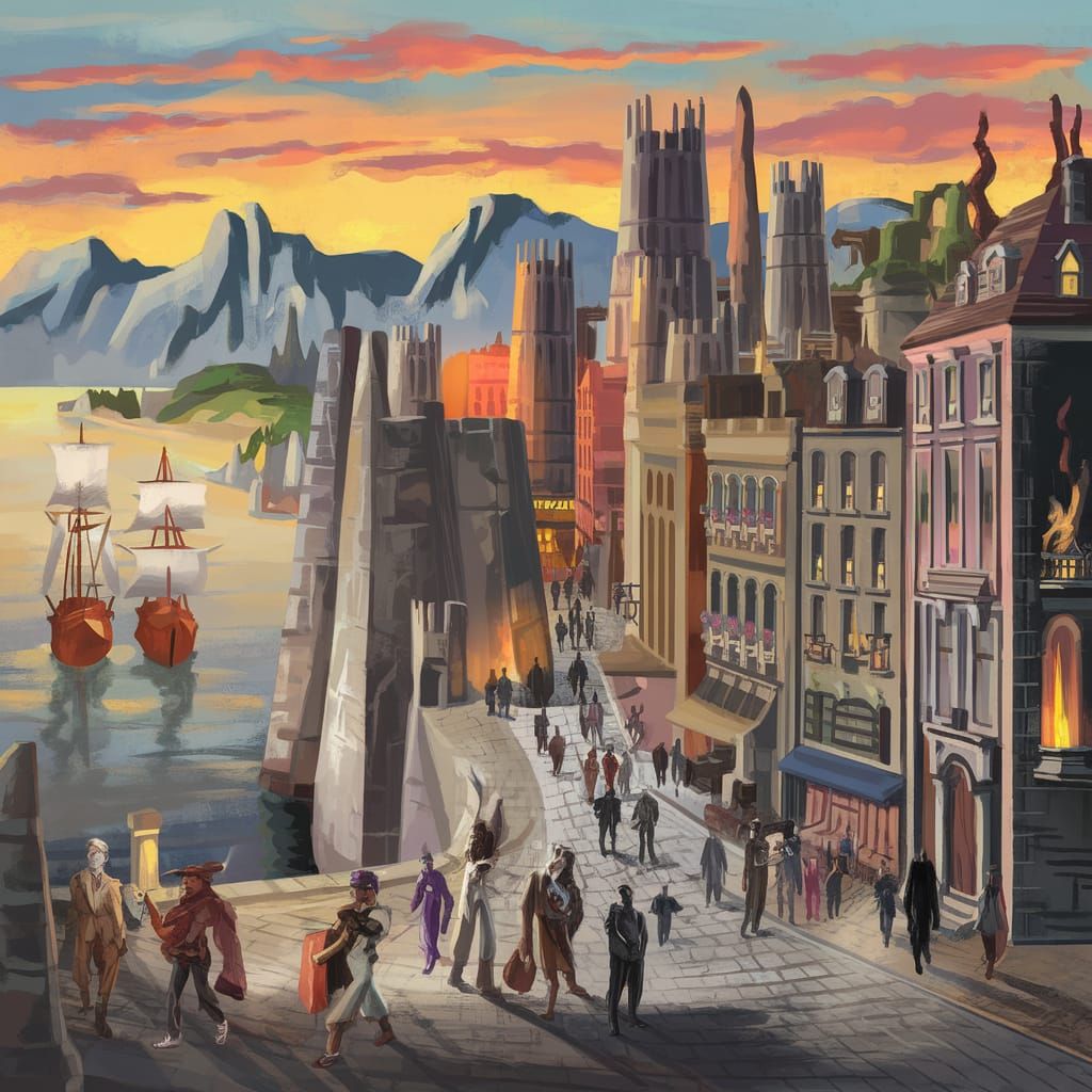 Waterdeep Sunset: A City of Fantasy and Wonder