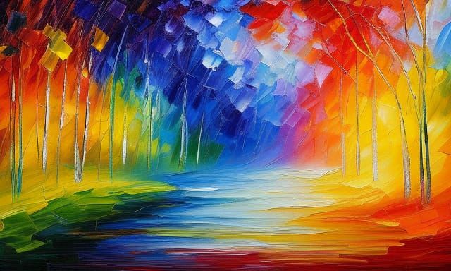 Expressionist Oil Painting with Impasto Acrylic Texture