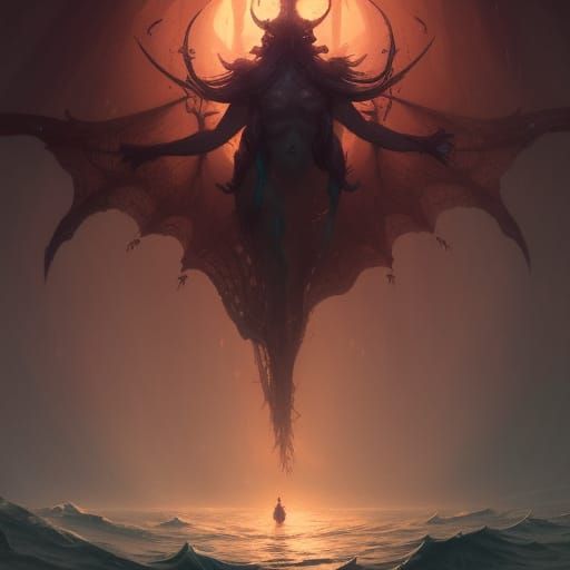 Ocean Demon Dark Fantasy Concept Art
