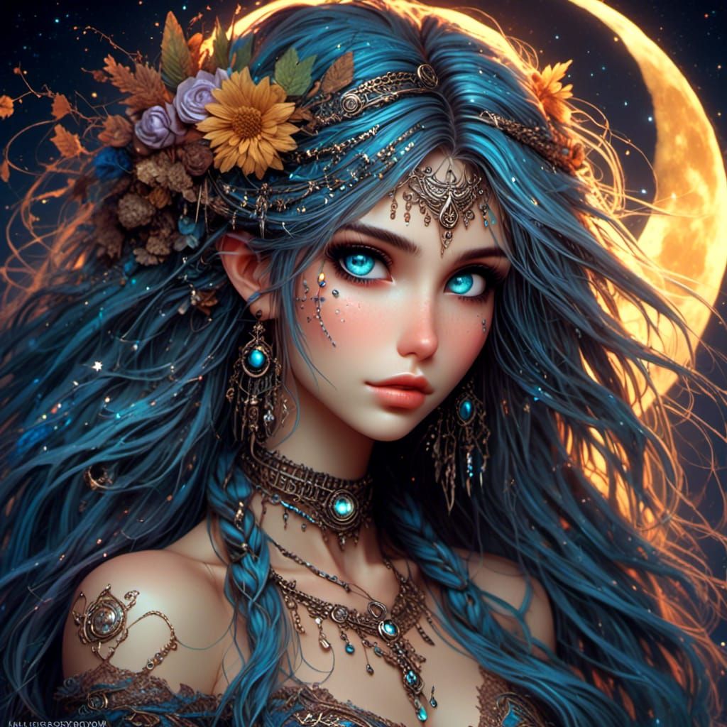 Mythical Goddess in Detailed Fantasy Art Style