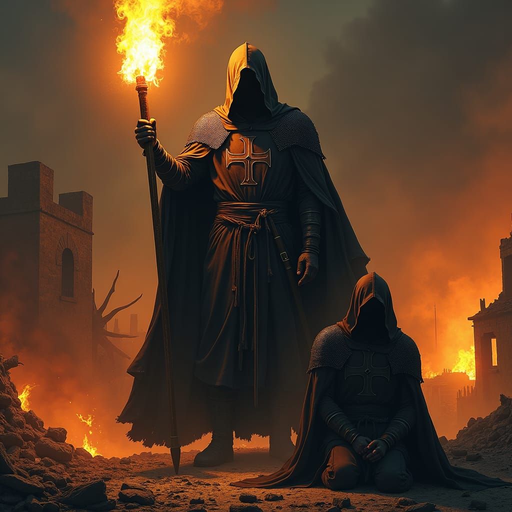 Dark Knight Templar in Ruined Village