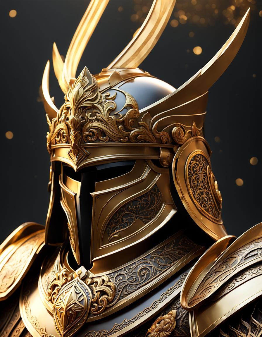 Ornate Helmet for Royal Warrior: Digital Art