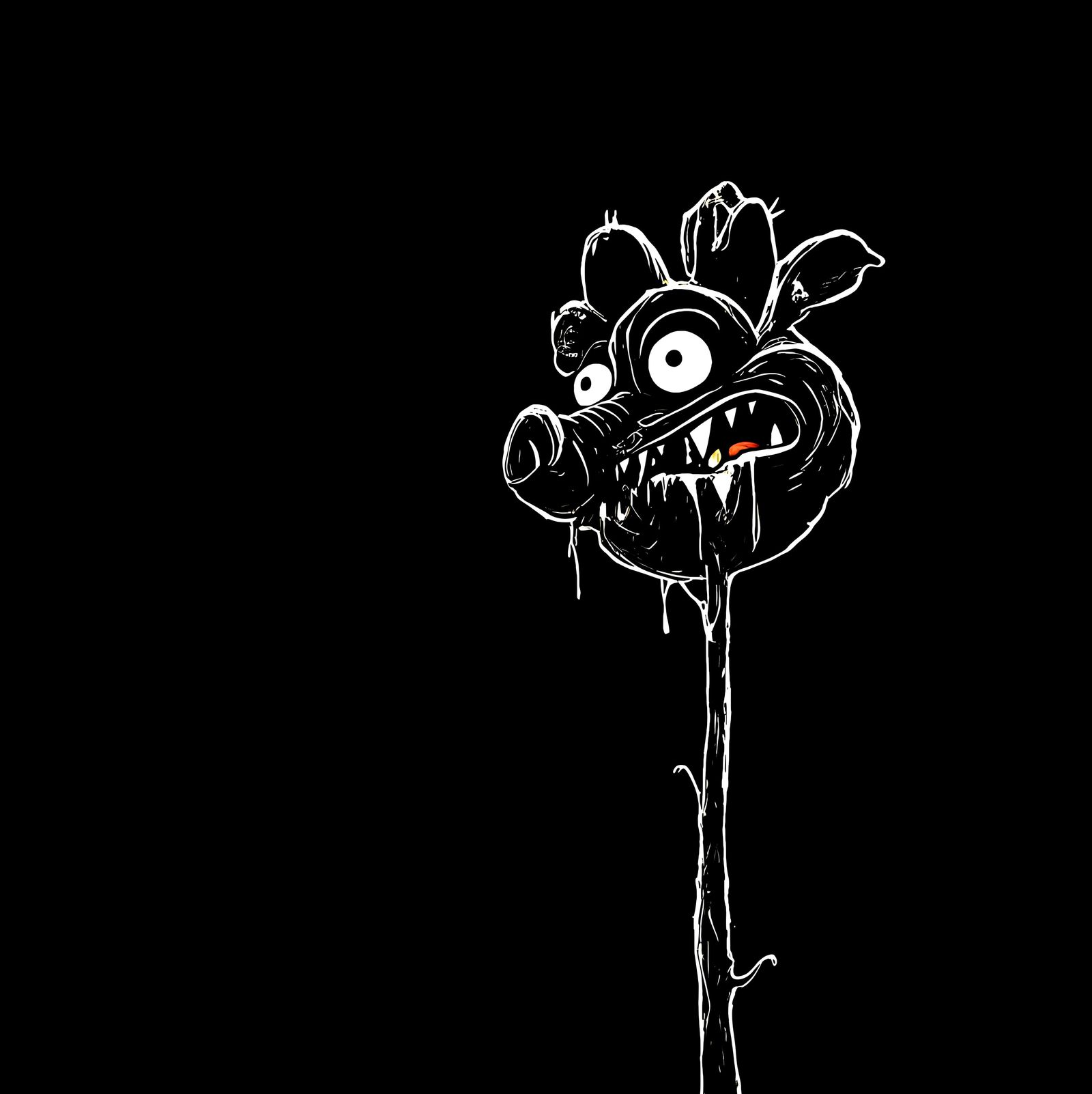 Minimalist Porcine Flower Line Art