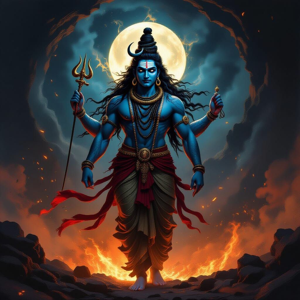 Shiva Rudra Avatar in Cosmic Vortex