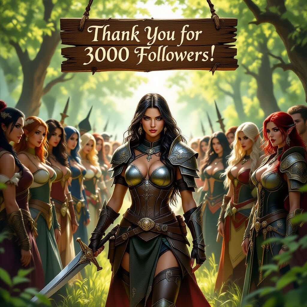 Fantasy Warrior Thank You in Rembrandt Style