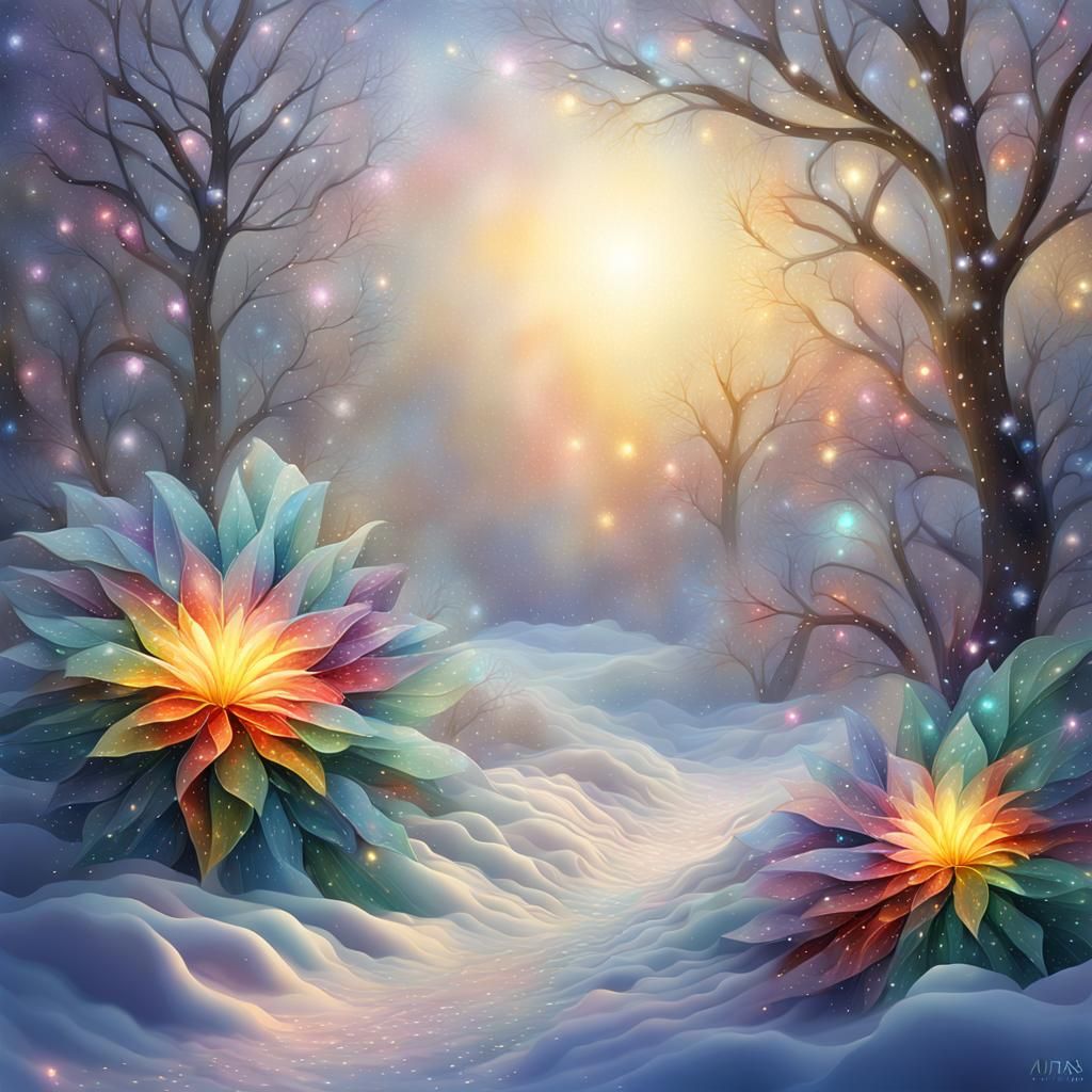 Mythical Christmas Being with Broken Glass Effect