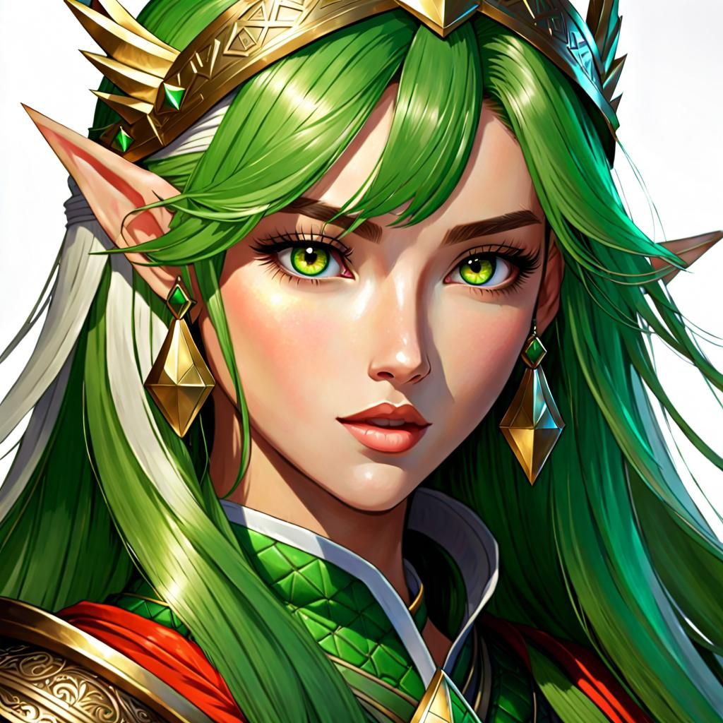 Detailed Human Portrait with Hazel Eyes in Anime Style