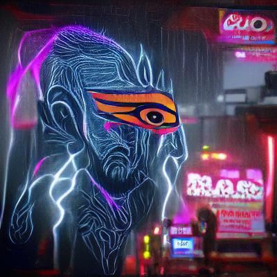 Orobas: Cyberpunk God of Truth in Neon City