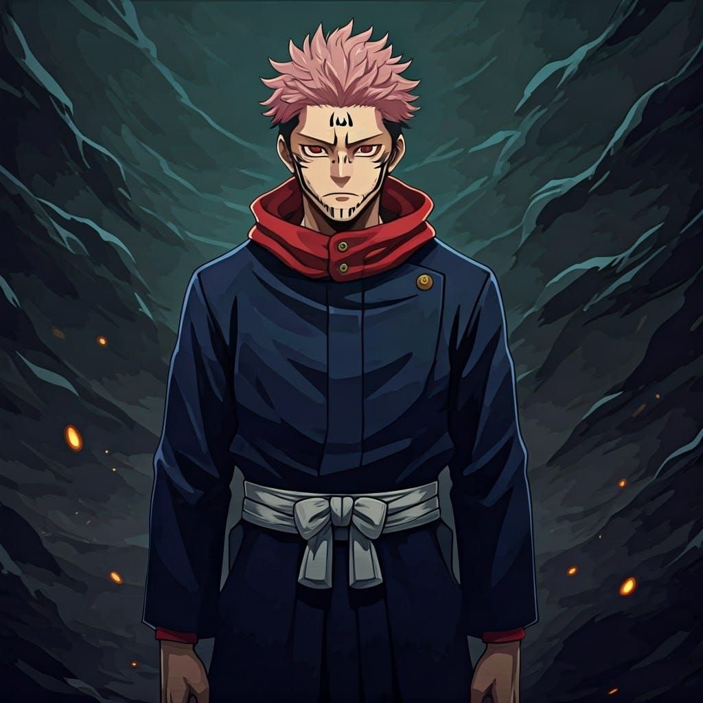 Sukuna, King of Curses: Dark Fantasy Anime Illustration