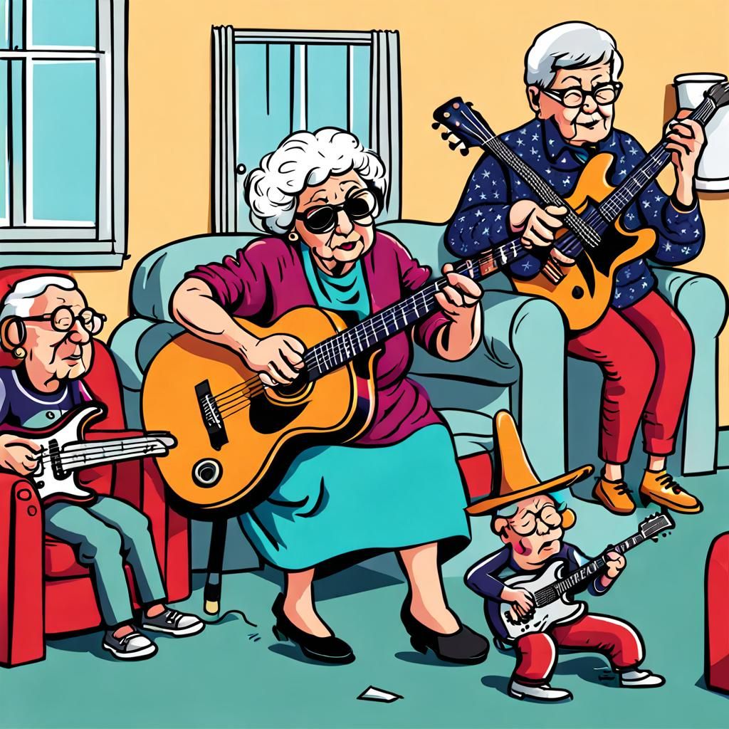 Grandma Rocks Out with Her Band