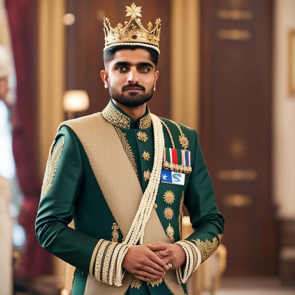 Babar Azam as King: AI Generated Portrait