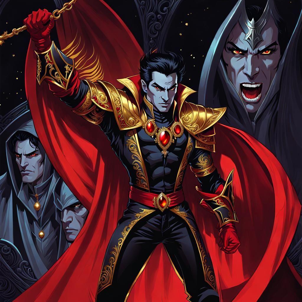 Powerful Vampire Prince Portrait in Digital Art