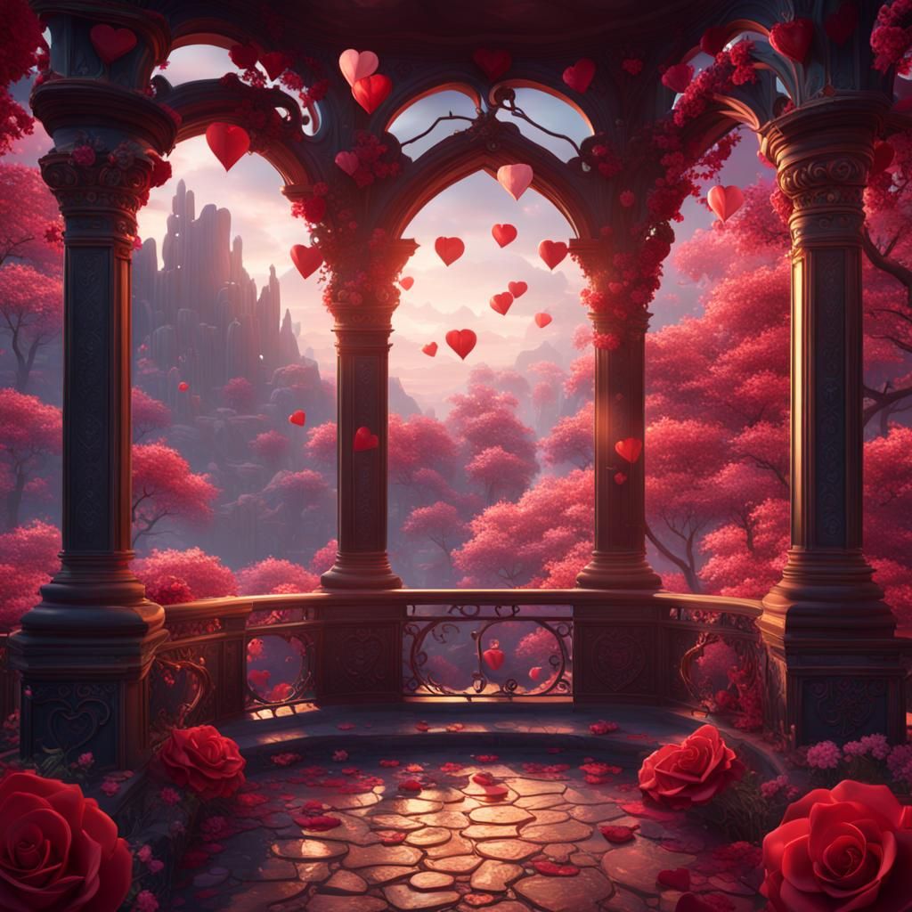 Valentine's Day Matte Painting in Deep Color
