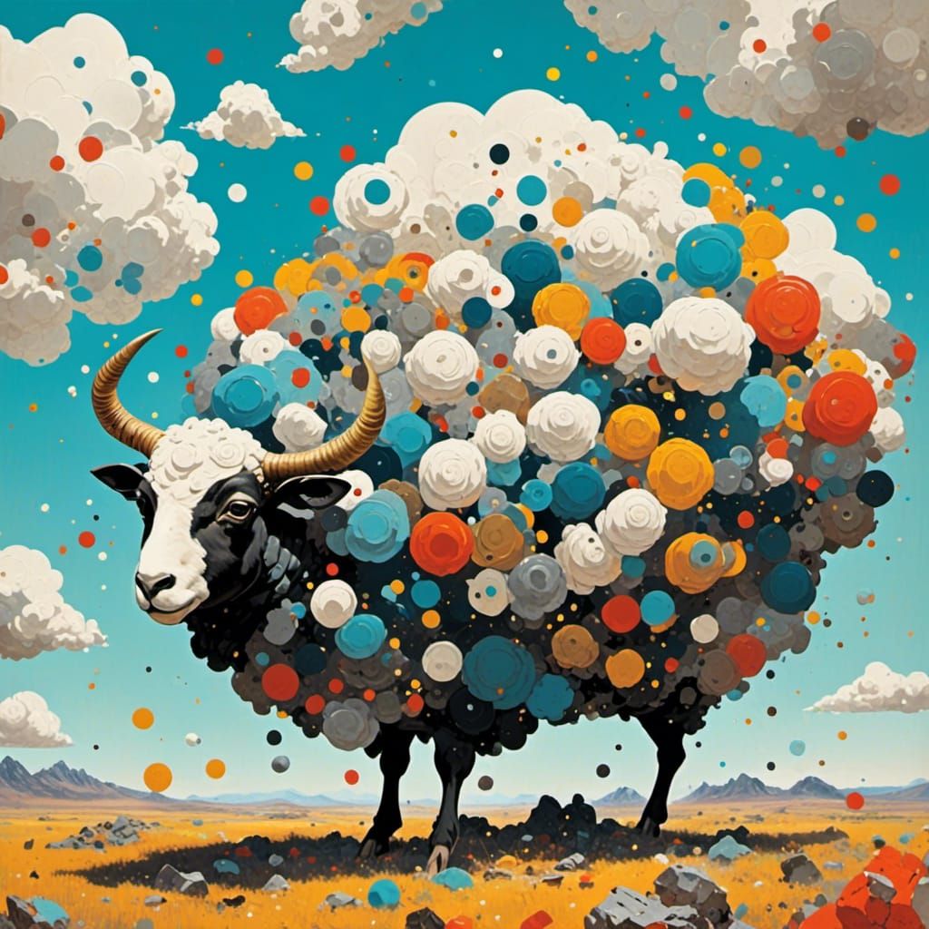 Cloud Sheep Floating in Space