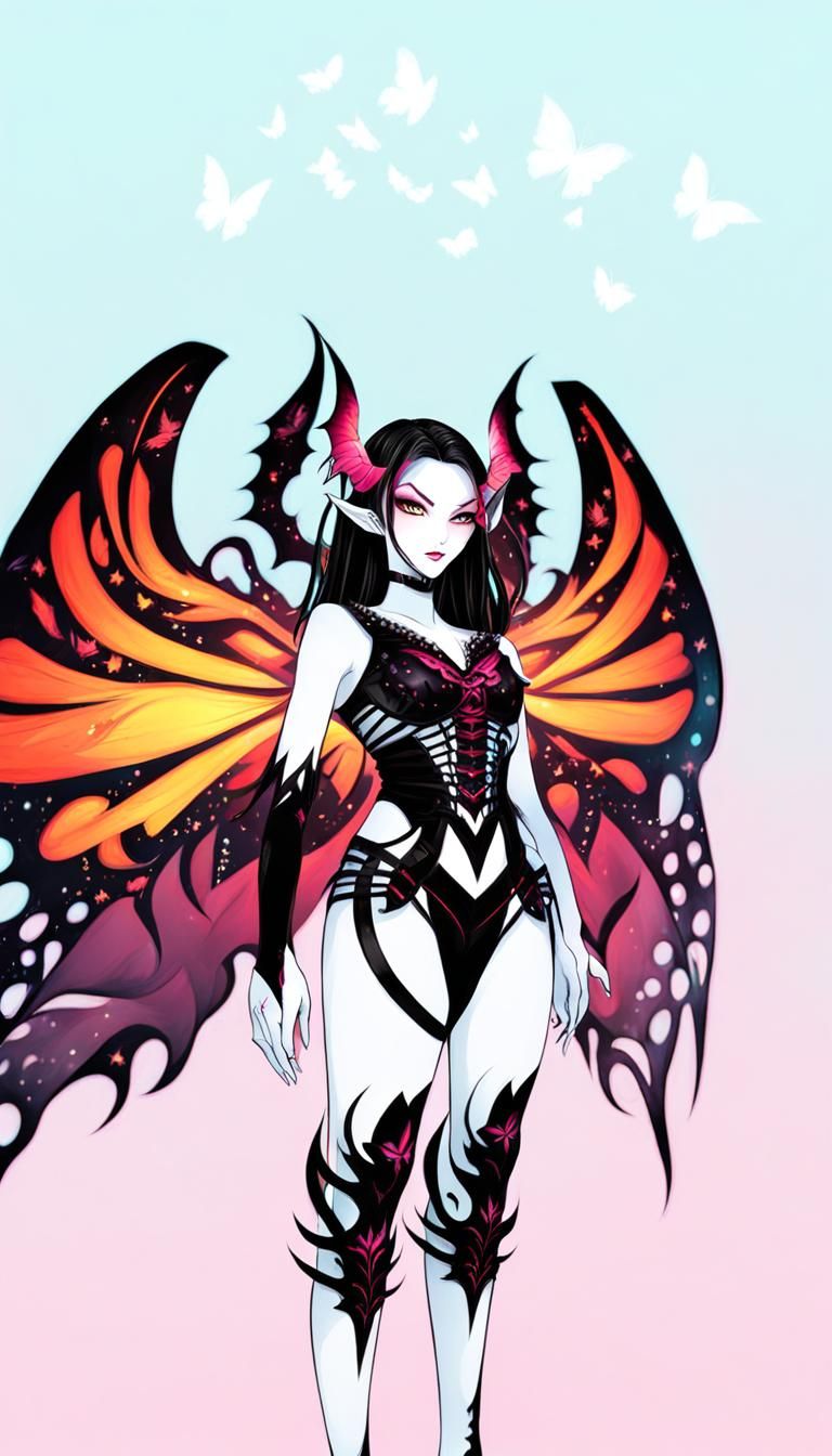Butterfly Demon Character in Contemporary Style