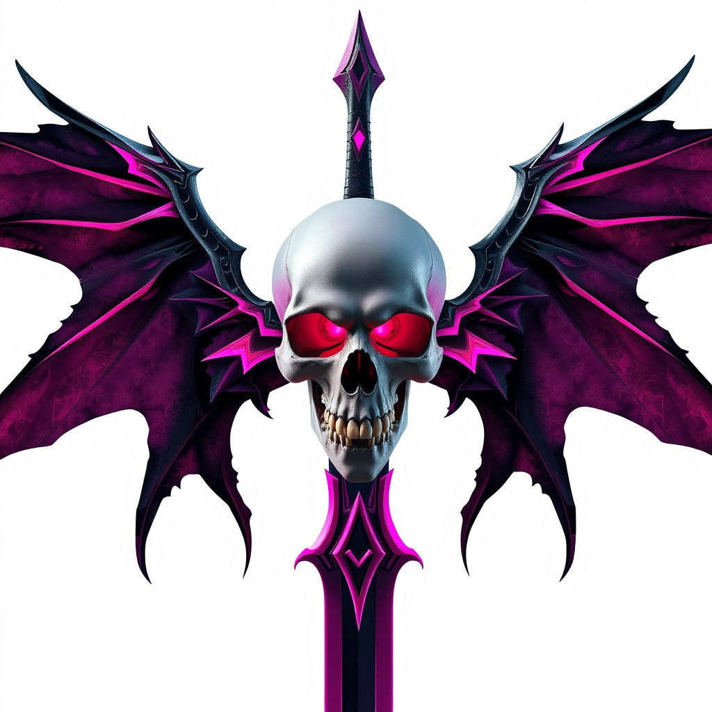 Winged Skull Sword: Dark Fantasy Concept Art